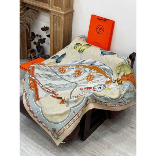 Repliche Perfette Foulard quadrato in velluto double face tinta unita Hermès Sweet Saddleware, 140 albicocca Imitazioni False Online