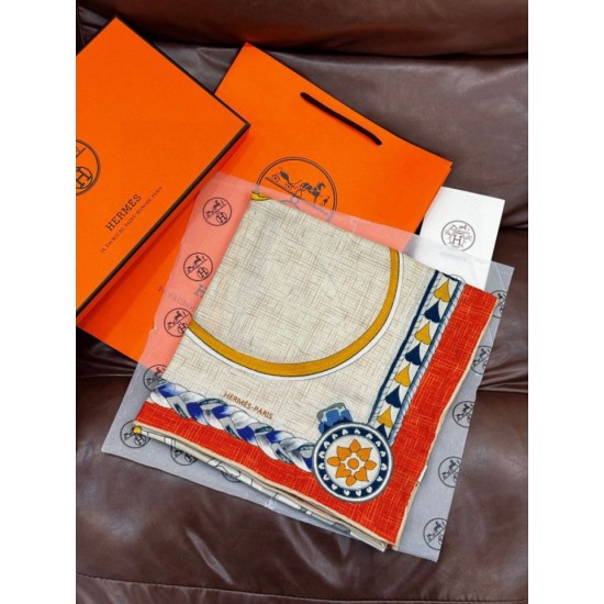 Repliche Perfette Foulard quadrato in velluto double face tinta unita Hermès Sweet Saddleware, 140 arancione Imitazioni False Online