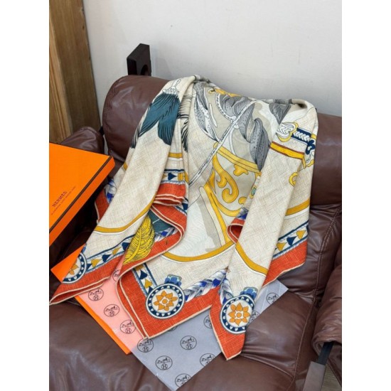 Repliche Perfette Foulard quadrato in velluto double face tinta unita Hermès Sweet Saddleware, 140 arancione Imitazioni False Online
