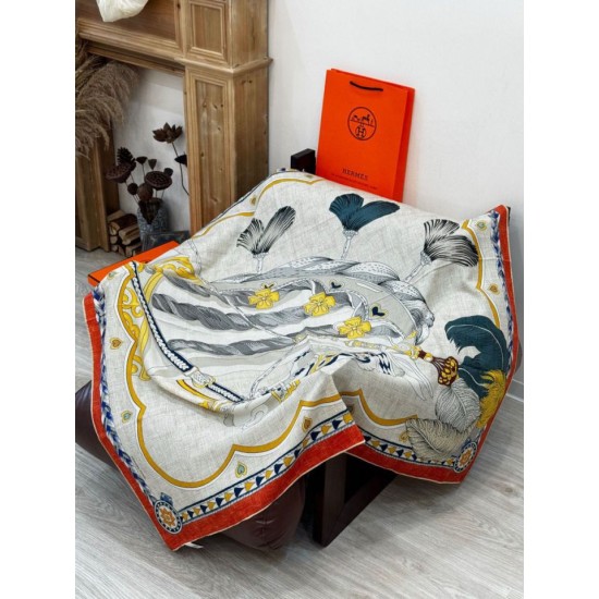 Repliche Perfette Foulard quadrato in velluto double face tinta unita Hermès Sweet Saddleware, 140 arancione Imitazioni False Online