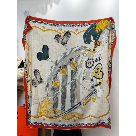 Repliche Perfette Foulard quadrato in velluto double face tinta unita Hermès Sweet Saddleware, 140 arancione Imitazioni False Online