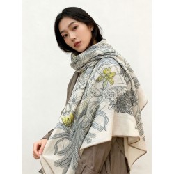 Repliche Perfette Hermès Rare Treasures Fazzoletto in cashmere reversibile 140 02 Imitazioni False Online