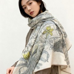 Repliche Perfette Hermès Rare Treasures Fazzoletto in cashmere reversibile 140 02 Imitazioni False Online