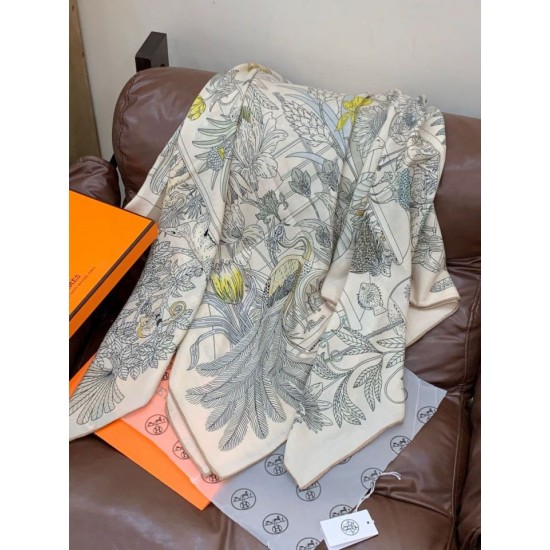 Repliche Perfette Hermès Rare Treasures Fazzoletto in cashmere reversibile 140 02 Imitazioni False Online