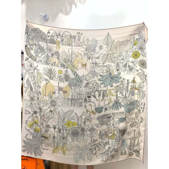 Repliche Perfette Hermès Rare Treasures Fazzoletto in cashmere reversibile 140 02 Imitazioni False Online