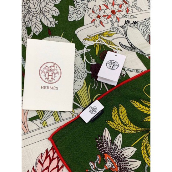 Repliche Perfette Hermès Rare Treasures Fazzoletto in cashmere reversibile 140 04 Imitazioni False Online
