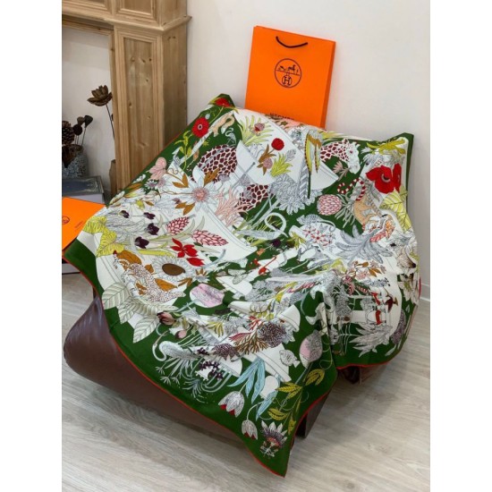 Repliche Perfette Hermès Rare Treasures Fazzoletto in cashmere reversibile 140 04 Imitazioni False Online
