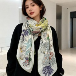 Repliche Perfette Hermès Rare Treasures Fazzoletto in cashmere reversibile 140 05 Imitazioni False Online