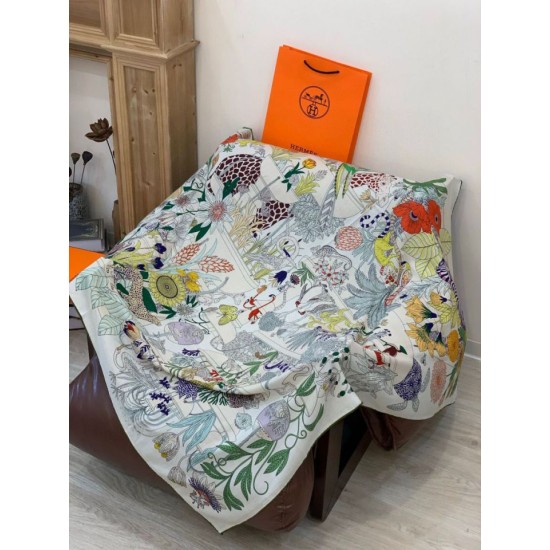 Repliche Perfette Hermès Rare Treasures Fazzoletto in cashmere reversibile 140 05 Imitazioni False Online