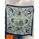Repliche Perfette Hermès Rare Treasures Fazzoletto in cashmere reversibile 140 Blu Imitazioni False Online