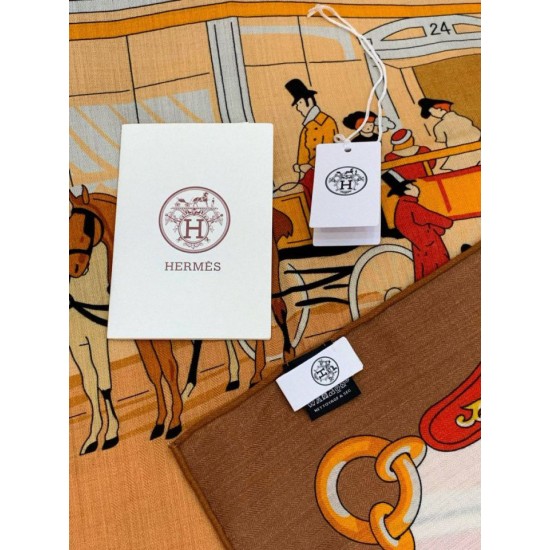 Repliche Perfette Cashmere reversibile Hermès Rare Treasures Fazzoletto 140 01 Imitazioni False Online