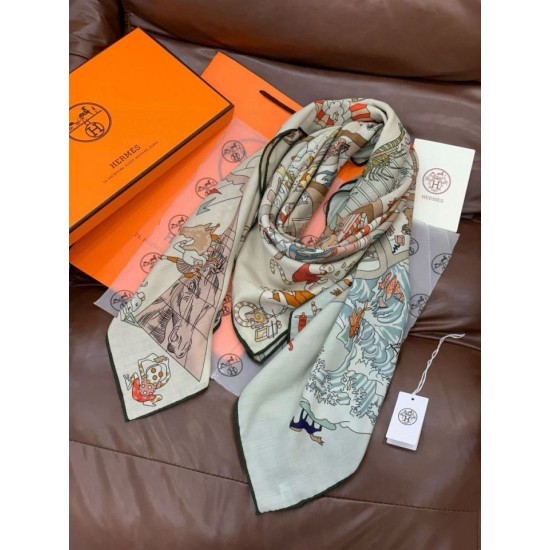 Repliche Perfette Sciarpa in velluto Hermès Surrealist Hermès Hub 140 Rosso Imitazioni False Online