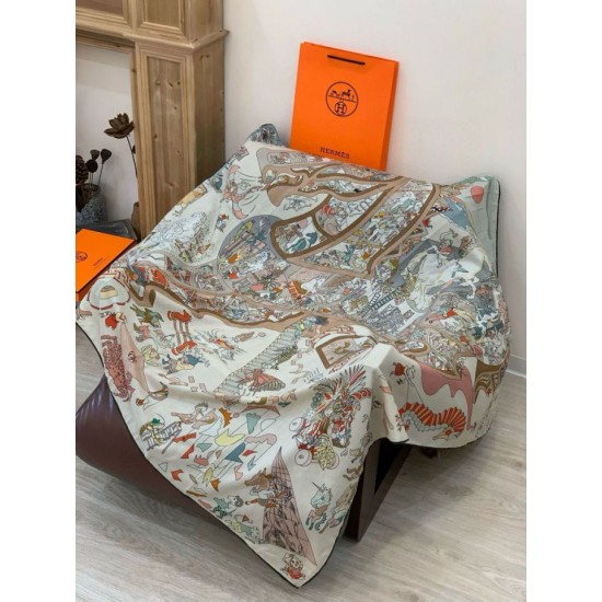 Repliche Perfette Sciarpa in velluto Hermès Surrealist Hermès Hub 140 Rosso Imitazioni False Online