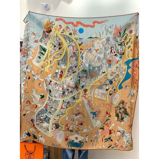Repliche Perfette Hermès Equestrian Academy Velluto reversibile Scialle 140 01 Imitazioni False Online