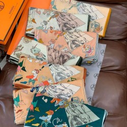 Repliche Perfette Hermès Equestrian Academy Scialle in velluto reversibile 140 Marrone Imitazioni False Online