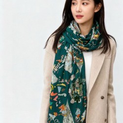 Repliche Perfette Hermès Equestrian Academy Scialle in velluto reversibile 140 Verde Imitazioni False Online