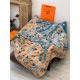 Repliche Perfette Hermès Equestrian Academy Scialle in velluto reversibile 140 Blu Imitazioni False Online