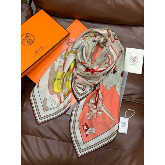 Repliche Perfette Sciarpa in seta Hermès Starry Night Chorus e fazzoletto quadrato in cashmere 140 01 Imitazioni False Online