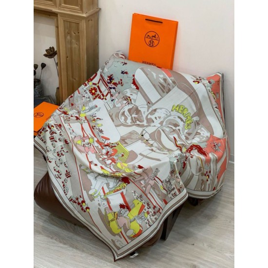 Repliche Perfette Sciarpa in seta Hermès Starry Night Chorus e fazzoletto quadrato in cashmere 140 01 Imitazioni False Online