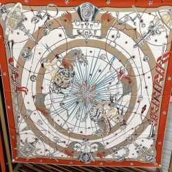 Repliche Perfette Sciarpa in seta Hermès Starry Night Chorus e fazzoletto quadrato in cashmere 140 Imitazioni False Online
