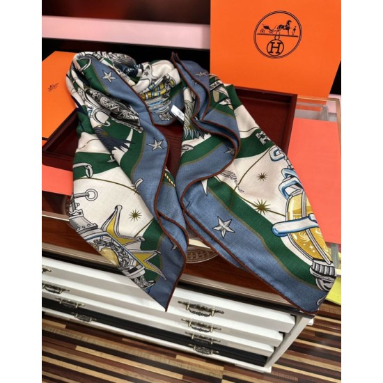 Repliche Perfette Sciarpa in seta Hermès Starry Night Chorus e fazzoletto quadrato in cashmere 140 04 Imitazioni False Online