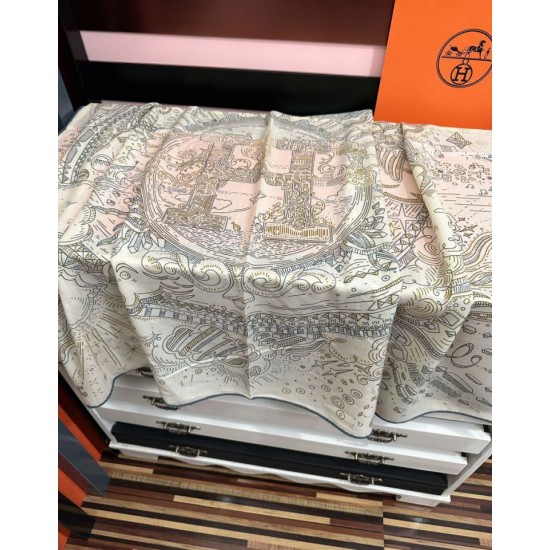 Repliche Perfette Sciarpa in seta Hermès Starry Night Chorus e fazzoletto quadrato in cashmere 140 02 Imitazioni False Online