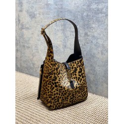 Replica Perfetta Borsa a tracolla YSL Saint Laurent Le 5 à 7 piccola/media cavallino con stampa leopardata Imitazioni Fake