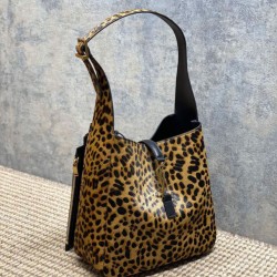 Replica Perfetta Borsa a tracolla YSL Saint Laurent Le 5 à 7 piccola/media cavallino con stampa leopardata Imitazioni Fake