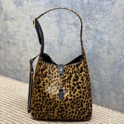 Replica Perfetta Borsa a tracolla YSL Saint Laurent Le 5 à 7 piccola/media cavallino con stampa leopardata Imitazioni Fake
