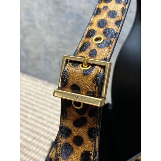 Replica Perfetta Borsa a tracolla YSL Saint Laurent Le 5 à 7 piccola/media cavallino con stampa leopardata Imitazioni Fake
