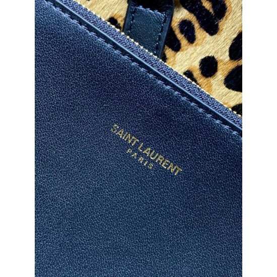 Replica Perfetta Borsa a tracolla YSL Saint Laurent Le 5 à 7 piccola/media cavallino con stampa leopardata Imitazioni Fake