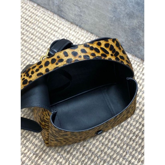Replica Perfetta Borsa a tracolla YSL Saint Laurent Le 5 à 7 piccola/media cavallino con stampa leopardata Imitazioni Fake