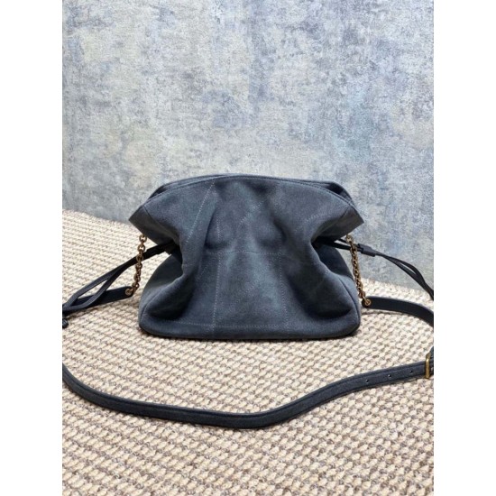 Replica Perfetta Borsa a tracolla YSL Saint Laurent Jamie pelle scamosciata Grigio Imitazioni Fake