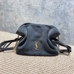 Replica Perfetta Borsa a tracolla YSL Saint Laurent Jamie pelle scamosciata Grigio Imitazioni Fake