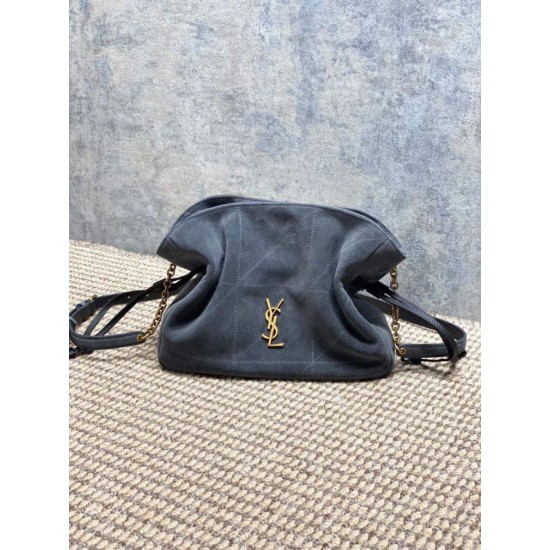 Replica Perfetta Borsa a tracolla YSL Saint Laurent Jamie pelle scamosciata Grigio Imitazioni Fake