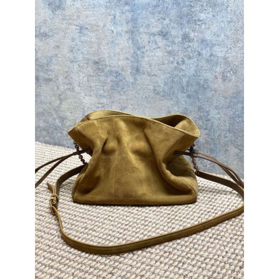 Replica Perfetta Borsa a tracolla YSL Saint Laurent Jamie pelle scamosciata Foglia d'oro Imitazioni Fake