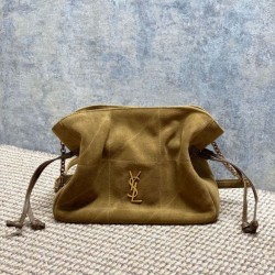 Replica Perfetta Borsa a tracolla YSL Saint Laurent Jamie pelle scamosciata Foglia d'oro Imitazioni Fake