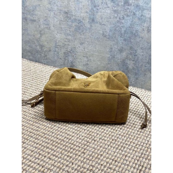 Replica Perfetta Borsa a tracolla YSL Saint Laurent Jamie pelle scamosciata Foglia d'oro Imitazioni Fake
