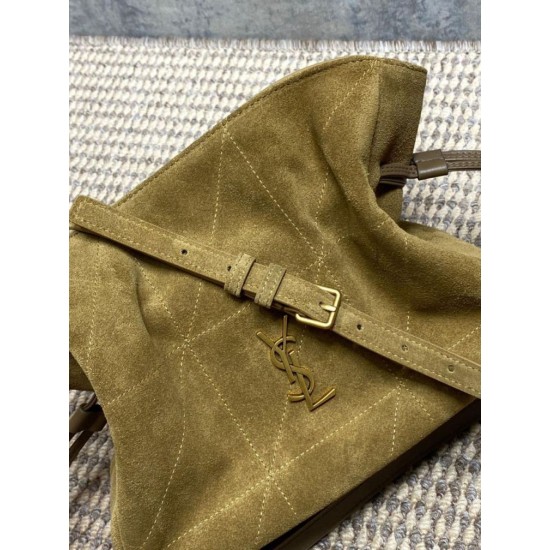 Replica Perfetta Borsa a tracolla YSL Saint Laurent Jamie pelle scamosciata Foglia d'oro Imitazioni Fake