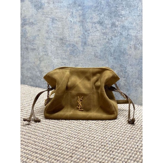 Replica Perfetta Borsa a tracolla YSL Saint Laurent Jamie pelle scamosciata Foglia d'oro Imitazioni Fake