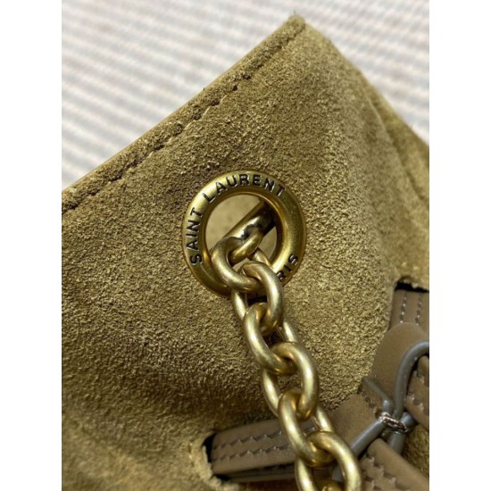 Replica Perfetta Borsa a tracolla YSL Saint Laurent Jamie pelle scamosciata Foglia d'oro Imitazioni Fake