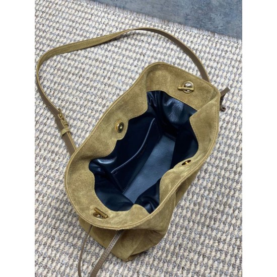 Replica Perfetta Borsa a tracolla YSL Saint Laurent Jamie pelle scamosciata Foglia d'oro Imitazioni Fake