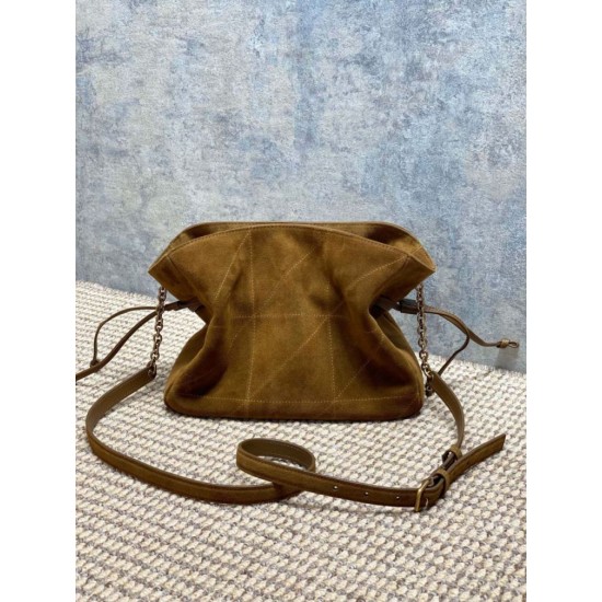 Replica Perfetta Borsa a tracolla YSL Saint Laurent Jamie pelle scamosciata Caramello Imitazioni Fake