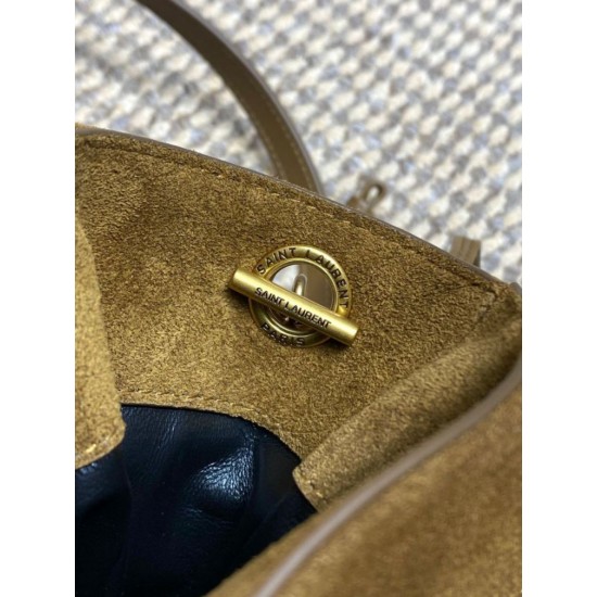 Replica Perfetta Borsa a tracolla YSL Saint Laurent Jamie pelle scamosciata Caramello Imitazioni Fake