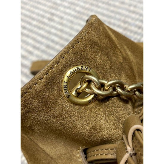 Replica Perfetta Borsa a tracolla YSL Saint Laurent Jamie pelle scamosciata Caramello Imitazioni Fake