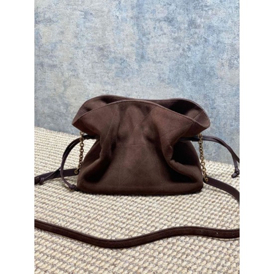 Replica Perfetta Borsa a tracolla YSL Saint Laurent Jamie pelle scamosciata Caffè Imitazioni Fake