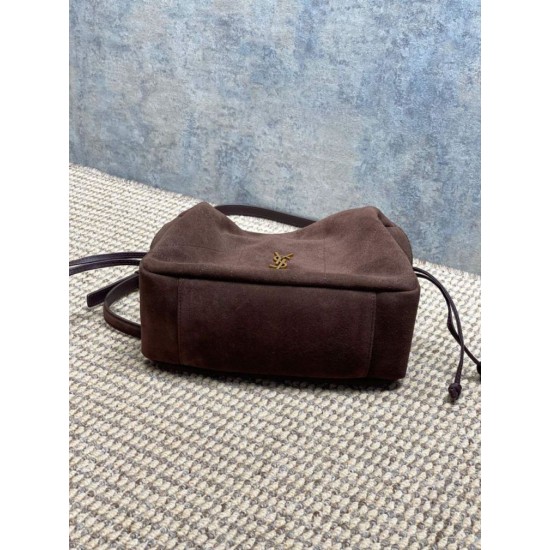 Replica Perfetta Borsa a tracolla YSL Saint Laurent Jamie pelle scamosciata Caffè Imitazioni Fake