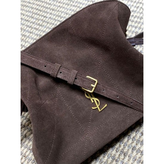 Replica Perfetta Borsa a tracolla YSL Saint Laurent Jamie pelle scamosciata Caffè Imitazioni Fake