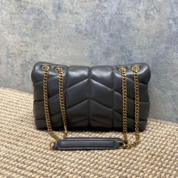 Replica Perfetta Borsa a tracolla YSL Saint Laurent Mini Loulou Puffer Grigio urbano Imitazioni Fake