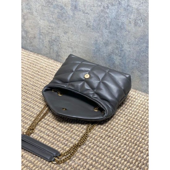 Replica Perfetta Borsa a tracolla YSL Saint Laurent Mini Loulou Puffer Grigio urbano Imitazioni Fake
